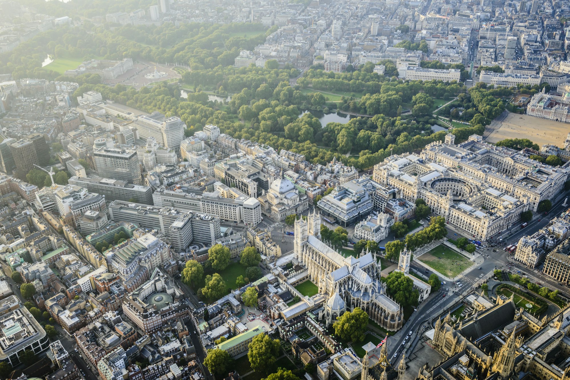 Aerial view of London cityscape, England