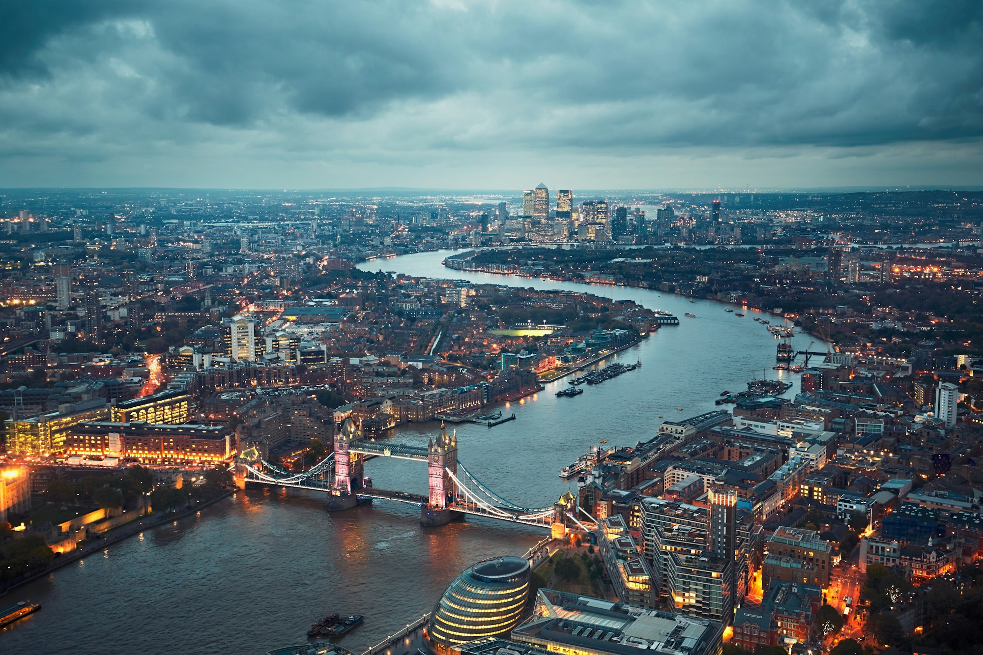 London at the dusk