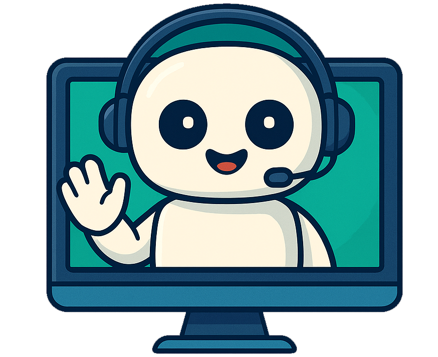 Illustration of a friendly AI chatbot on a computer screen helping with EICR questions in London.