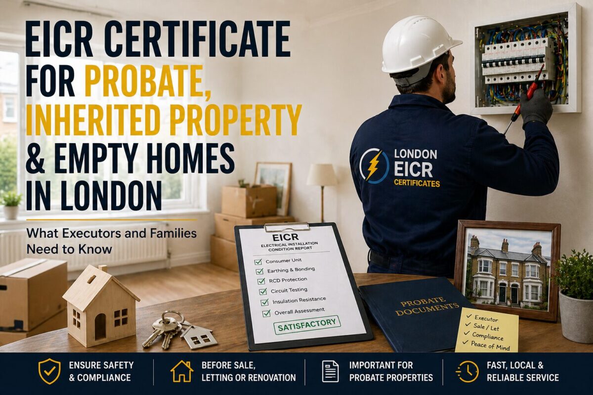 EICR certificate for probate, inherited property and empty homes in London electrician inspection.