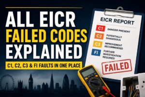 All EICR failed codes explained, including C1, C2, C3 and FI faults for London landlords and property owners.
