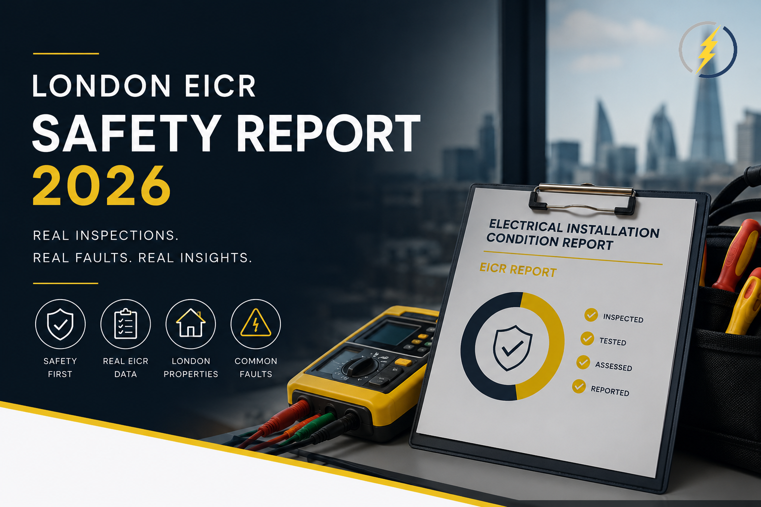 London EICR Safety Report 2026 showing real electrical inspection data, EICR faults and safety findings across London properties