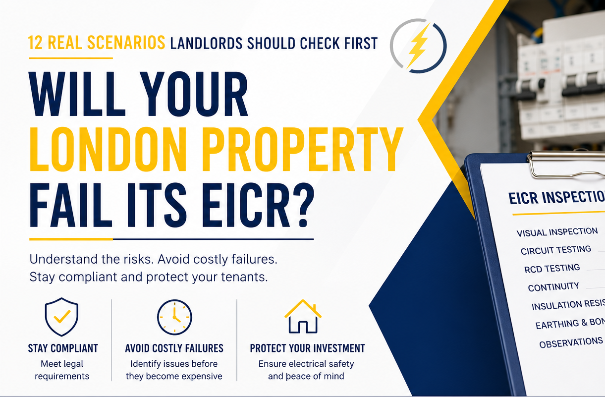 Will your London property fail its EICR? Professional EICR inspection checklist and consumer unit for London landlords.