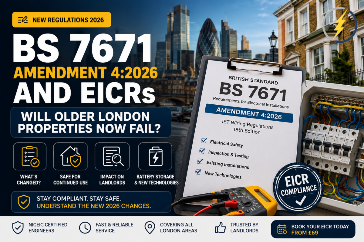 BS 7671 Amendment 4:2026 and EICRs: Will Older London Properties Now Fail?