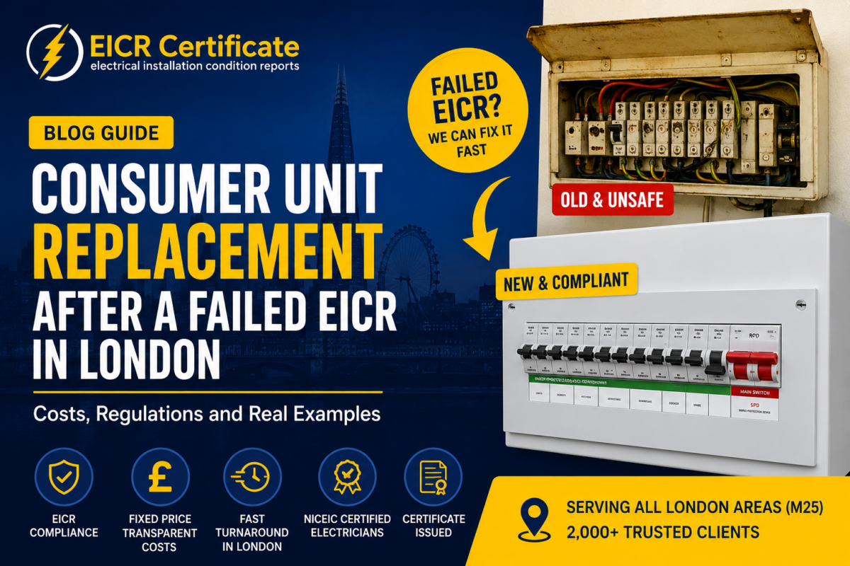 Consumer Unit Replacement After a Failed EICR in London: Costs, Regulations and Real Examples